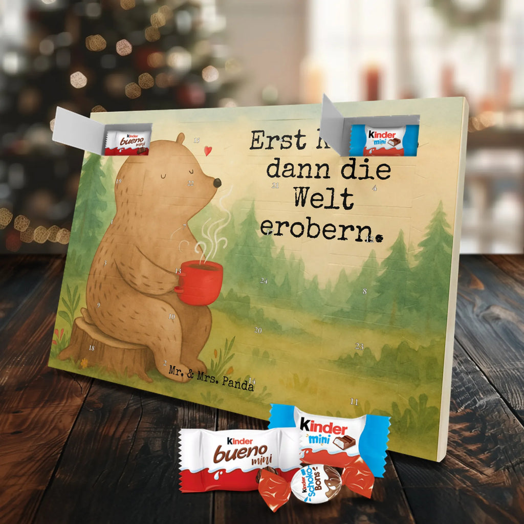 Chocolate advent calendar bear Coffee Design teddy bear, cuddly toy, conquer the world, morning routine, bears, save the world, good morning
