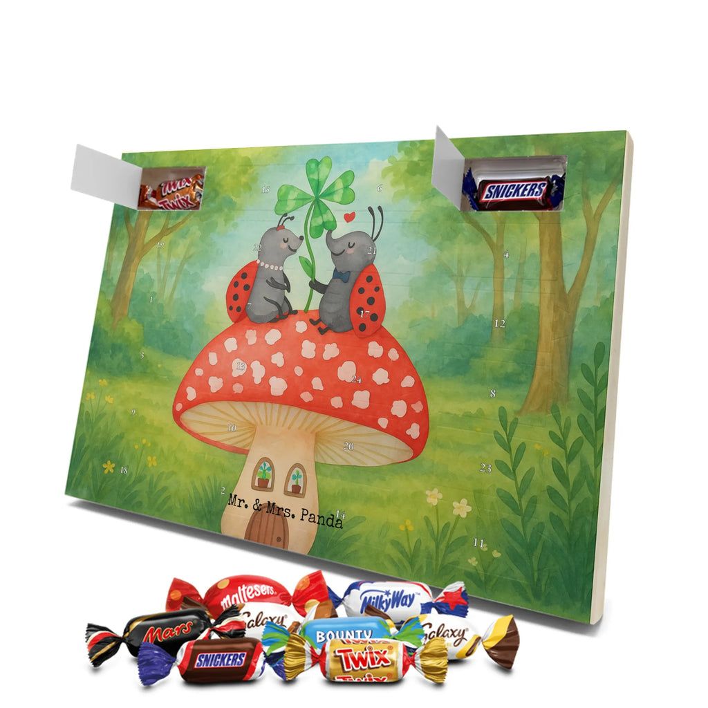 Chocolate advent calendar ladybug toadstool Design card, gift ideas, gifts, small animals, cute, cute animal motives, hand drawn, funny sayings, good mood, special gifts, animal lover, house of fleshy fungi, flat, toadstool, ladybird, at home