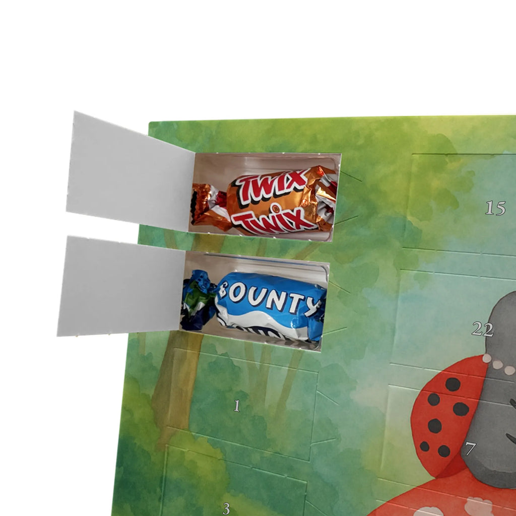 Chocolate advent calendar ladybug toadstool Design card, gift ideas, gifts, small animals, cute, cute animal motives, hand drawn, funny sayings, good mood, special gifts, animal lover, house of fleshy fungi, flat, toadstool, ladybird, at home