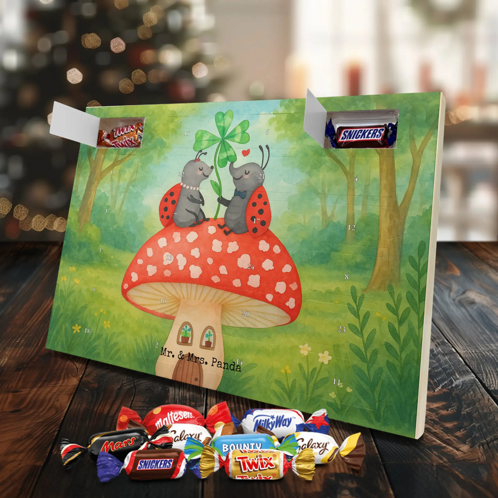 Chocolate advent calendar ladybug toadstool Design card, gift ideas, gifts, small animals, cute, cute animal motives, hand drawn, funny sayings, good mood, special gifts, animal lover, house of fleshy fungi, flat, toadstool, ladybird, at home