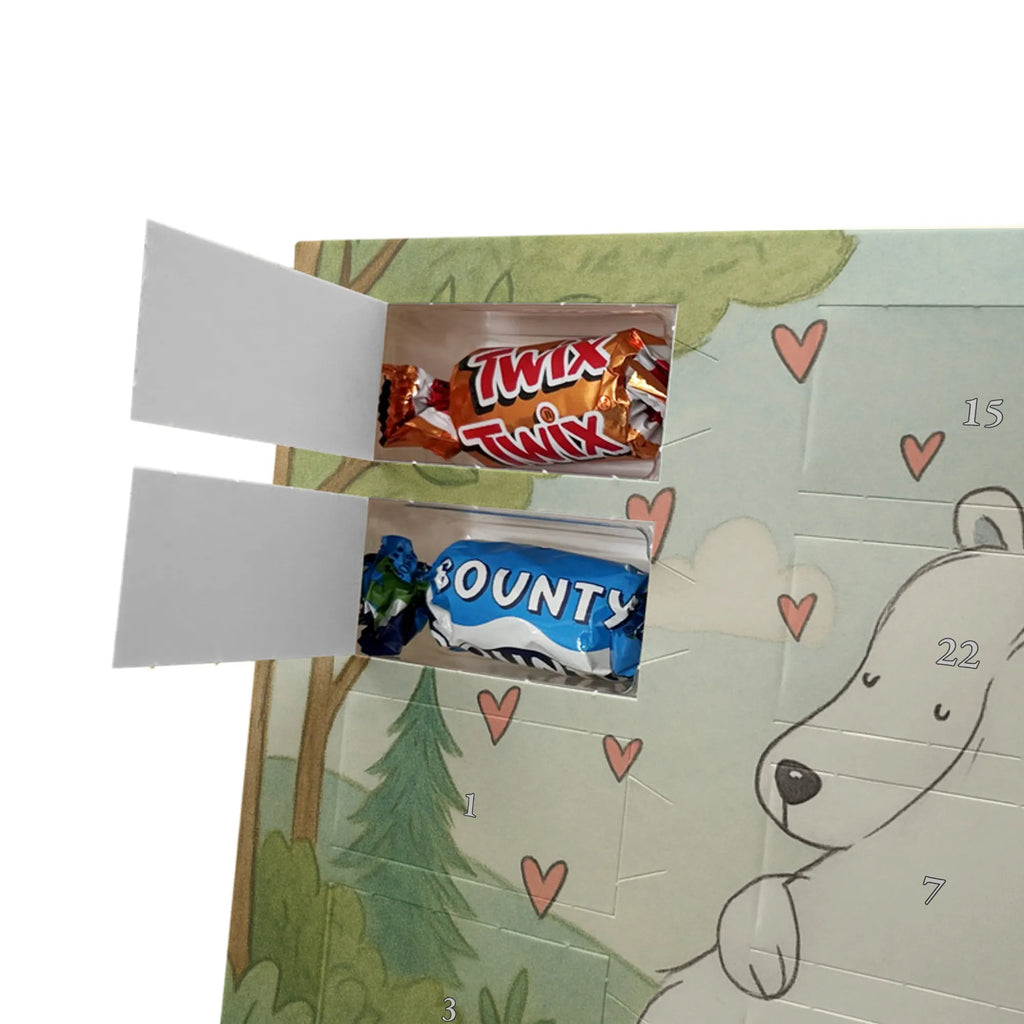 Chocolate advent calendar Icebear Embrace Design card, gift ideas, gifts, small animals, cute, cute animal motives, hand drawn, funny sayings, good mood, special gifts, animal lover