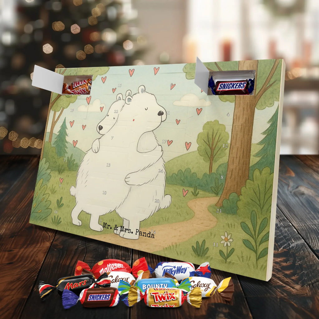 Chocolate advent calendar Icebear Embrace Design card, gift ideas, gifts, small animals, cute, cute animal motives, hand drawn, funny sayings, good mood, special gifts, animal lover