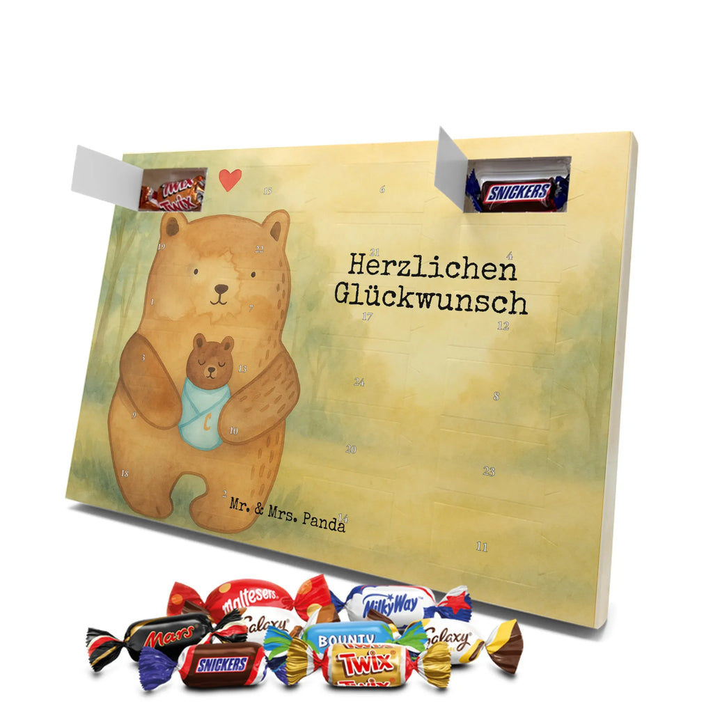 Chocolate advent calendar bear infant Design teddy bear, cuddly toy, grandchild, baptism, baptized child, nephew, birth, mother, birthday, parents, grandson, congratulations, niece