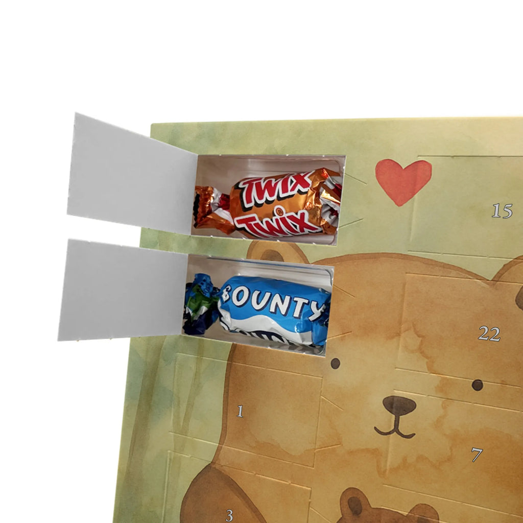 Chocolate advent calendar bear infant Design teddy bear, cuddly toy, grandchild, baptism, baptized child, nephew, birth, mother, birthday, parents, grandson, congratulations, niece