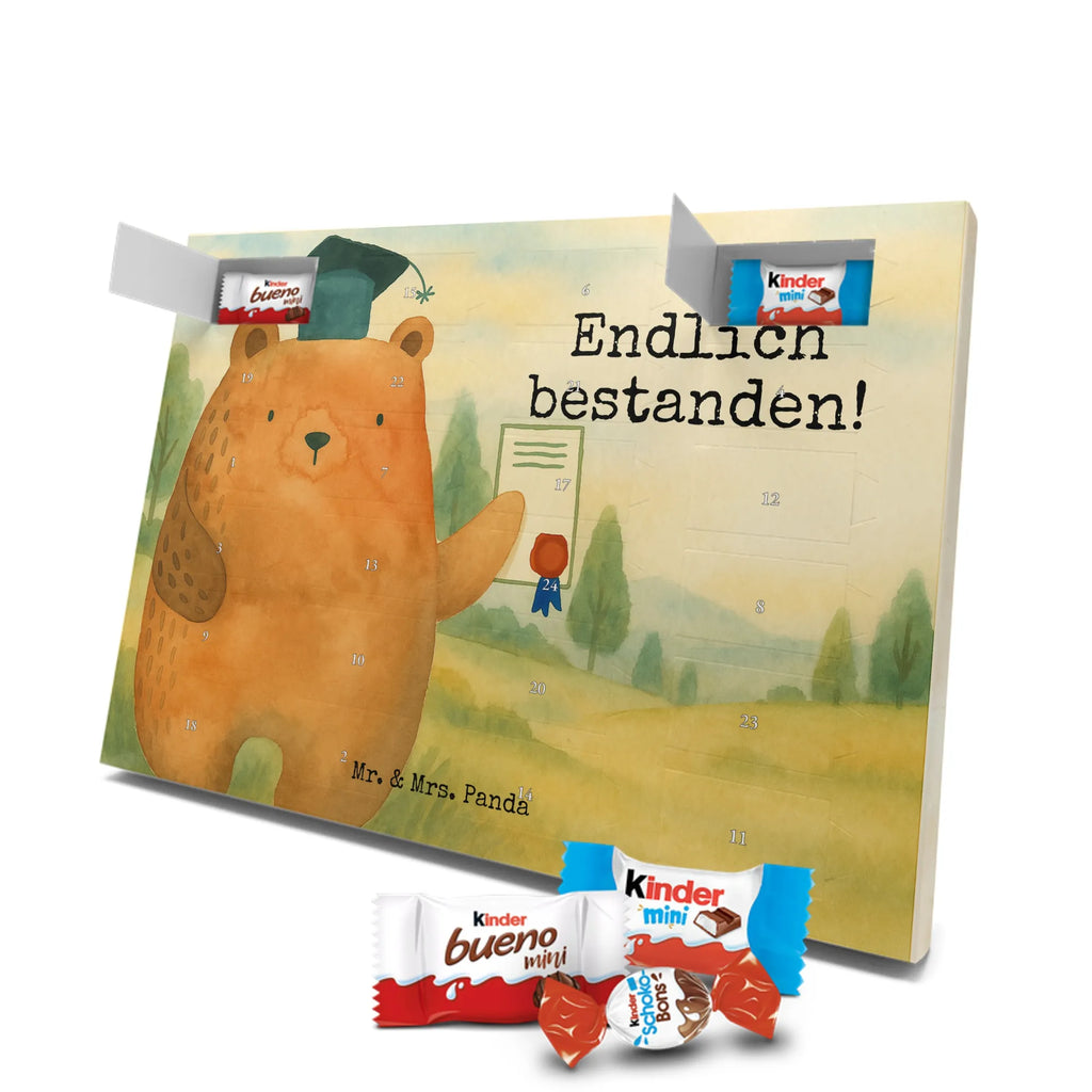 Chocolate advent calendar bear Test Design teddy bear, cuddly toy, diploma, degree, certificate, examinations, examination passed