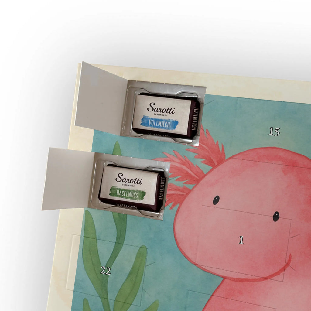 Chocolate advent calendar axolotl zero Design Axelotl, marine animals, Mexican walking fish, salamander, wisdom, worldly wisdom, contented, cheerful, lifestyle, girlfriend