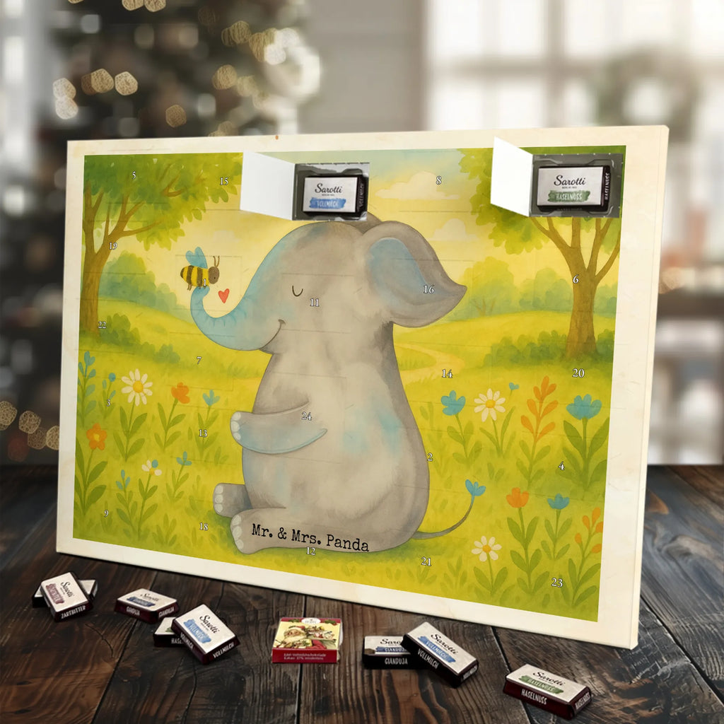 Chocolate advent calendar elephant bee Design card, gift ideas, gifts, small animals, cute, cute animal motives, hand drawn, funny sayings, good mood, special gifts, animal lover, anniversary, wedding gift, proof of love, marriage proposal, love saying, elephant, love gift