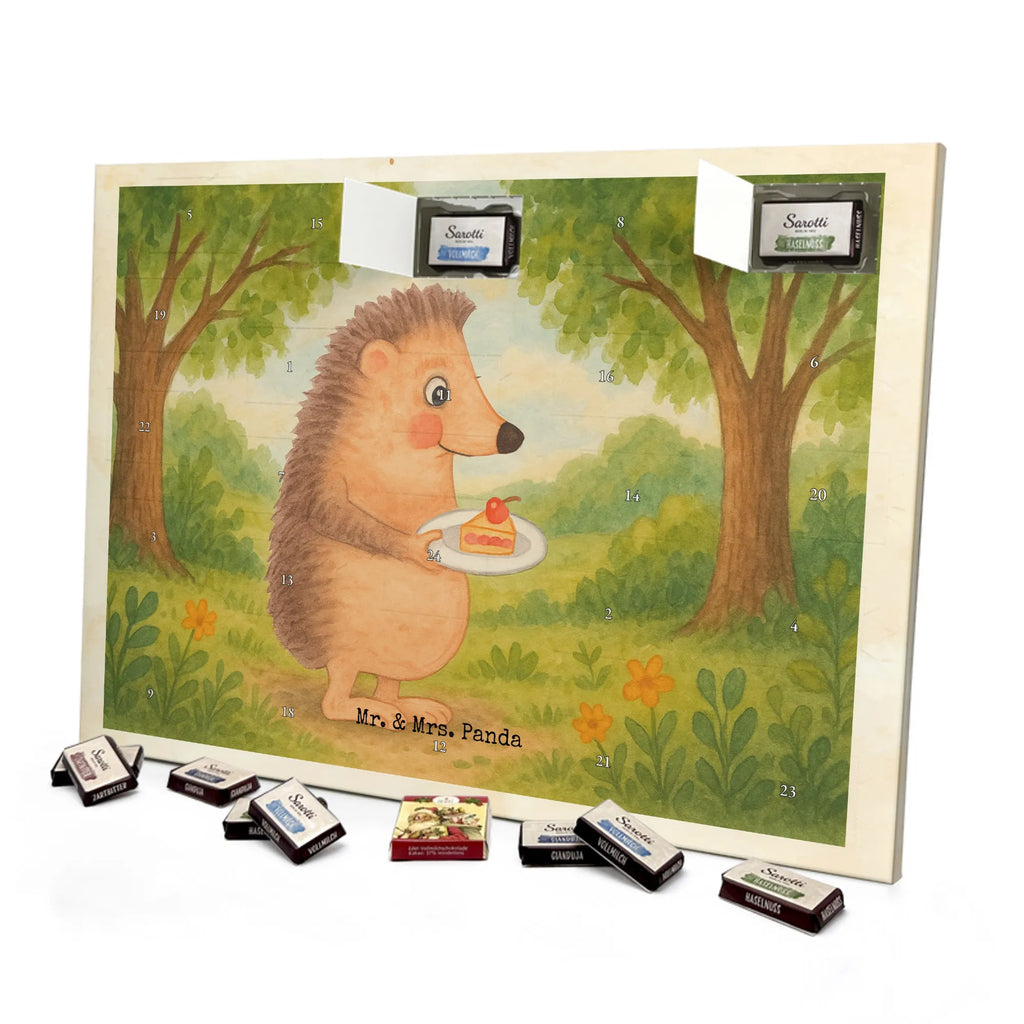 Chocolate advent calendar Hedgehog piece of cake Design card, gift ideas, gifts, small animals, cute, cute animal motives, hand drawn, funny sayings, good mood, special gifts, animal lover, baking gift, food saying, bake cake, birthday cake, invitation party, cake