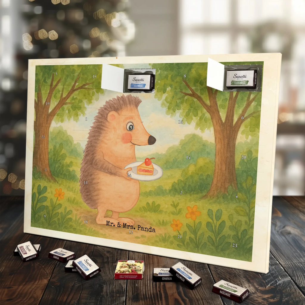 Chocolate advent calendar Hedgehog piece of cake Design card, gift ideas, gifts, small animals, cute, cute animal motives, hand drawn, funny sayings, good mood, special gifts, animal lover, baking gift, food saying, bake cake, birthday cake, invitation party, cake