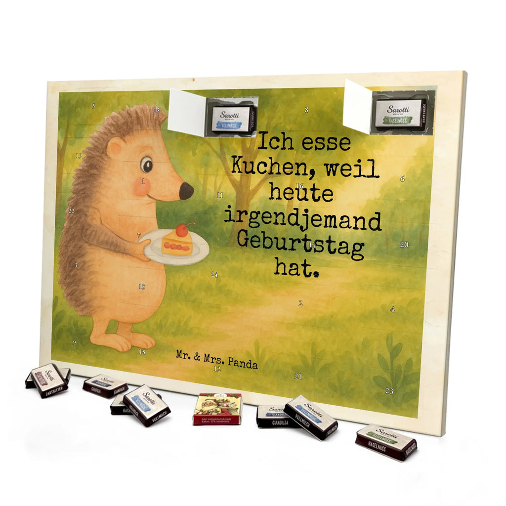 Chocolate advent calendar Hedgehog piece of cake Design card, gift ideas, gifts, small animals, cute, cute animal motives, hand drawn, funny sayings, good mood, special gifts, animal lover, baking gift, food saying, bake cake, birthday cake, invitation party, cake