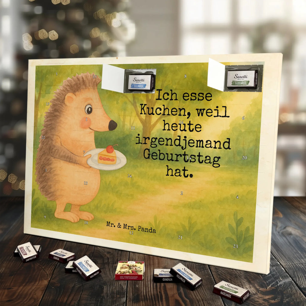 Chocolate advent calendar Hedgehog piece of cake Design card, gift ideas, gifts, small animals, cute, cute animal motives, hand drawn, funny sayings, good mood, special gifts, animal lover, baking gift, food saying, bake cake, birthday cake, invitation party, cake