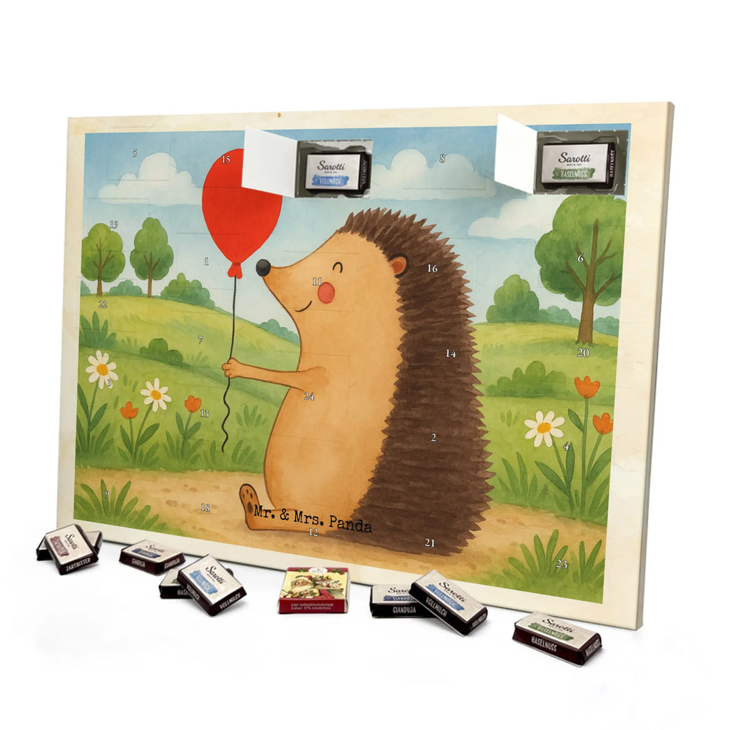 Chocolate advent calendar Hedgehog balloon Design card, gift ideas, gifts, small animals, cute, cute animal motives, hand drawn, funny sayings, good mood, special gifts, animal lover, Balloon, Birthday, Birthday Child