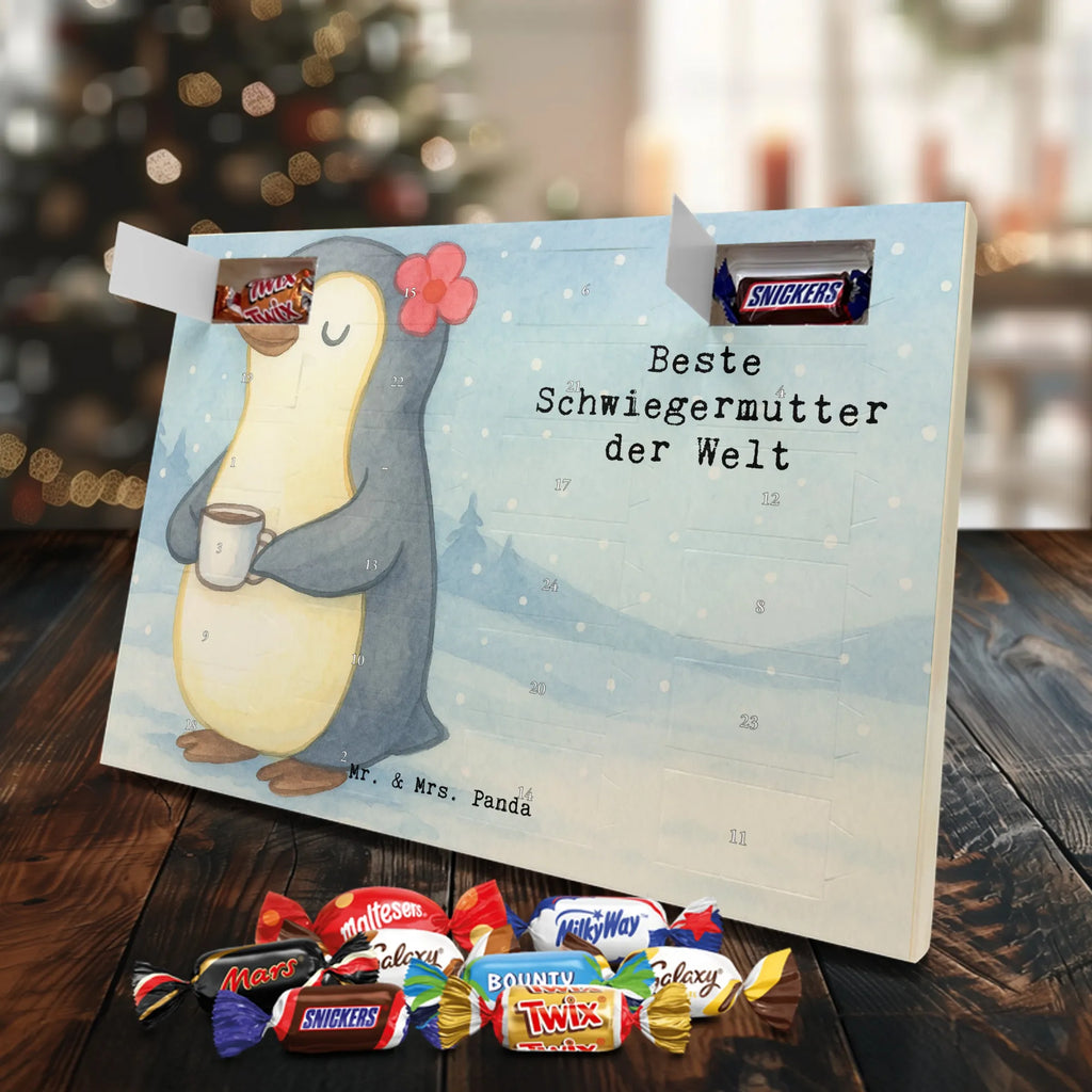 Chocolate advent calendar penguin Best mother in law in the world Design thank you, birthday, gift idea, birthday present, gift tip, make you happy, giving, for, gift, Mother-in-law, by marriage, spouse&#39;s mother, mother, parents-in-law