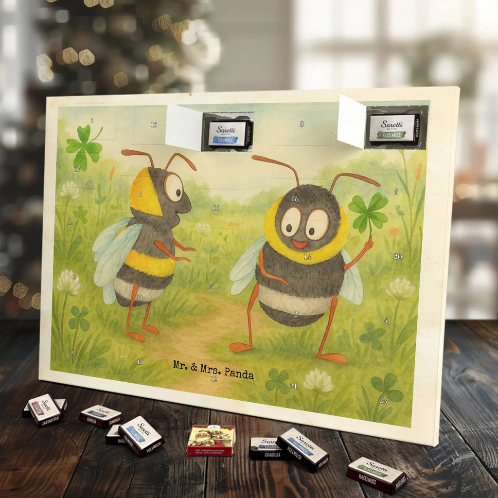 Chocolate advent calendar bumblebees shamrock Design card, gift ideas, gifts, small animals, cute, cute animal motives, hand drawn, funny sayings, good mood, special gifts, animal lover, bumblebee, saying happy, saying positive, saying beautiful, bee decoration, be happy, become happy