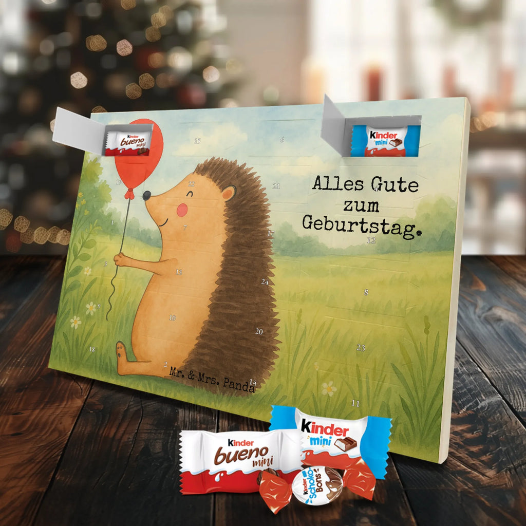 Chocolate advent calendar Hedgehog balloon Design card, gift ideas, gifts, small animals, cute, cute animal motives, hand drawn, funny sayings, good mood, special gifts, animal lover, Balloon, Birthday, Birthday Child
