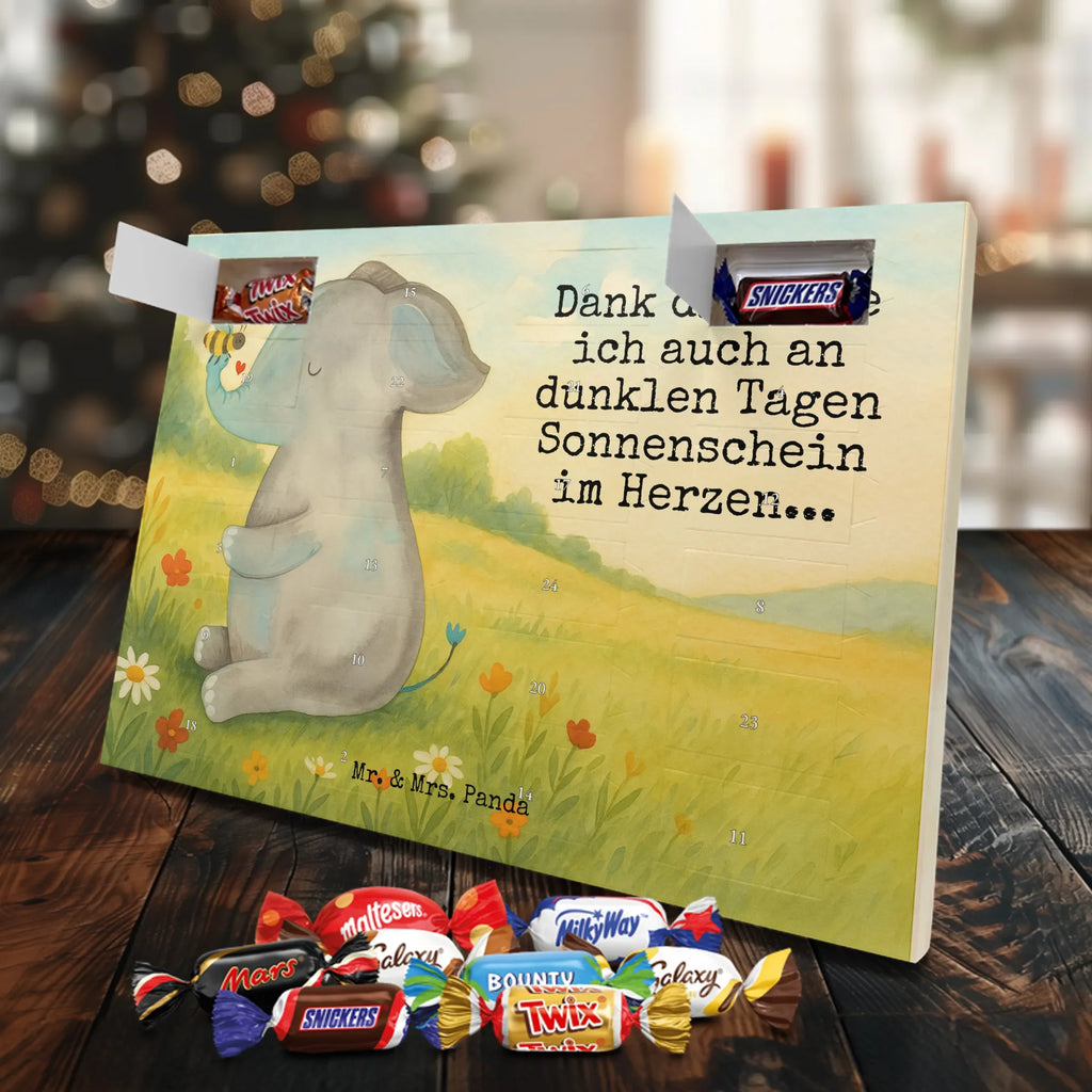 Chocolate advent calendar elephant bee Design card, gift ideas, gifts, small animals, cute, cute animal motives, hand drawn, funny sayings, good mood, special gifts, animal lover, anniversary, wedding gift, proof of love, marriage proposal, love saying, elephant, love gift