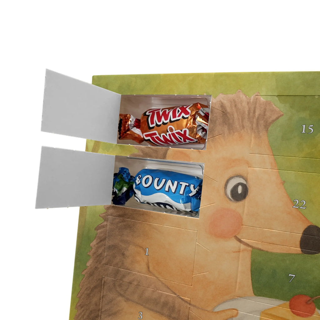 Chocolate advent calendar Hedgehog piece of cake Design card, gift ideas, gifts, small animals, cute, cute animal motives, hand drawn, funny sayings, good mood, special gifts, animal lover, baking gift, food saying, bake cake, birthday cake, invitation party, cake