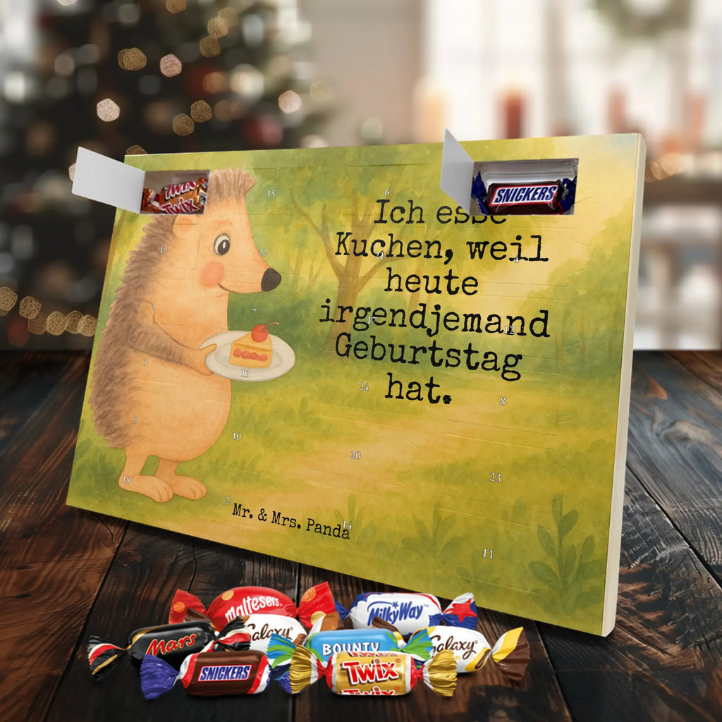 Chocolate advent calendar Hedgehog piece of cake Design card, gift ideas, gifts, small animals, cute, cute animal motives, hand drawn, funny sayings, good mood, special gifts, animal lover, baking gift, food saying, bake cake, birthday cake, invitation party, cake