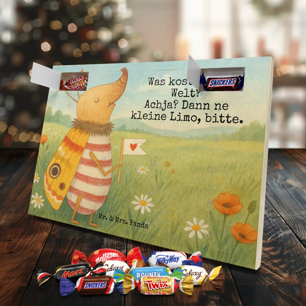 Chocolate advent calendar Moth flag Design card, gift ideas, gifts, small animals, cute, cute animal motives, hand drawn, funny sayings, good mood, special gifts, animal lover, Kitchen decoration, How much does the world cost, Moth, Beetle, Saying funny