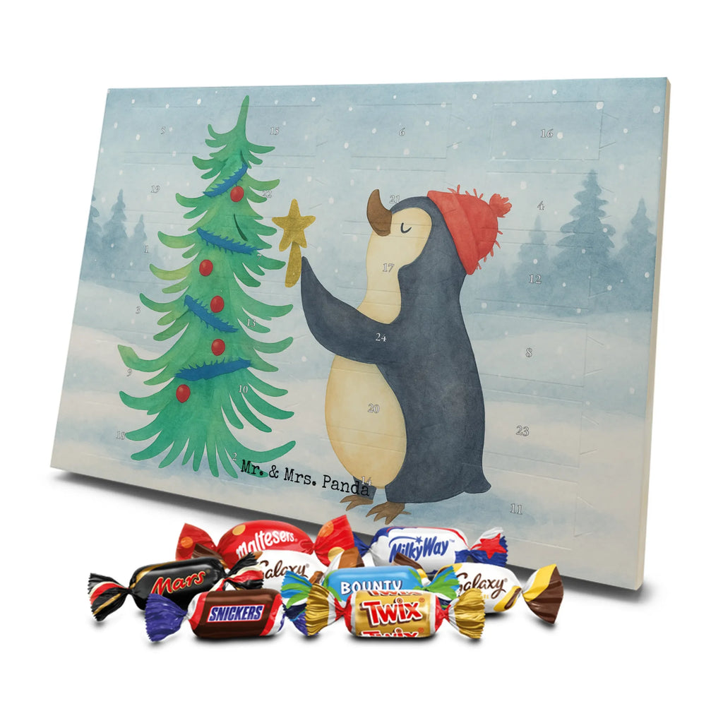 Chocolate advent calendar penguin Christmas tree Design Christmas time, snow