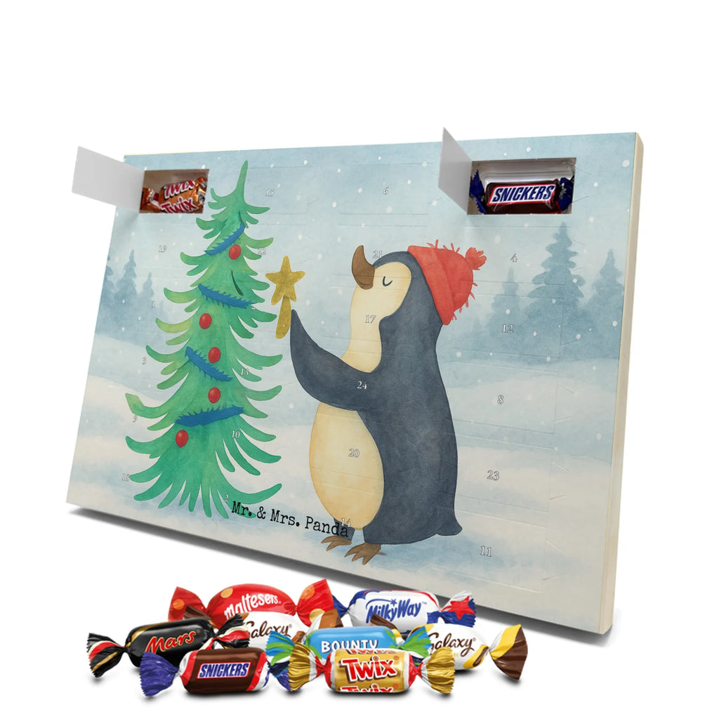 Chocolate advent calendar penguin Christmas tree Design Christmas time, snow