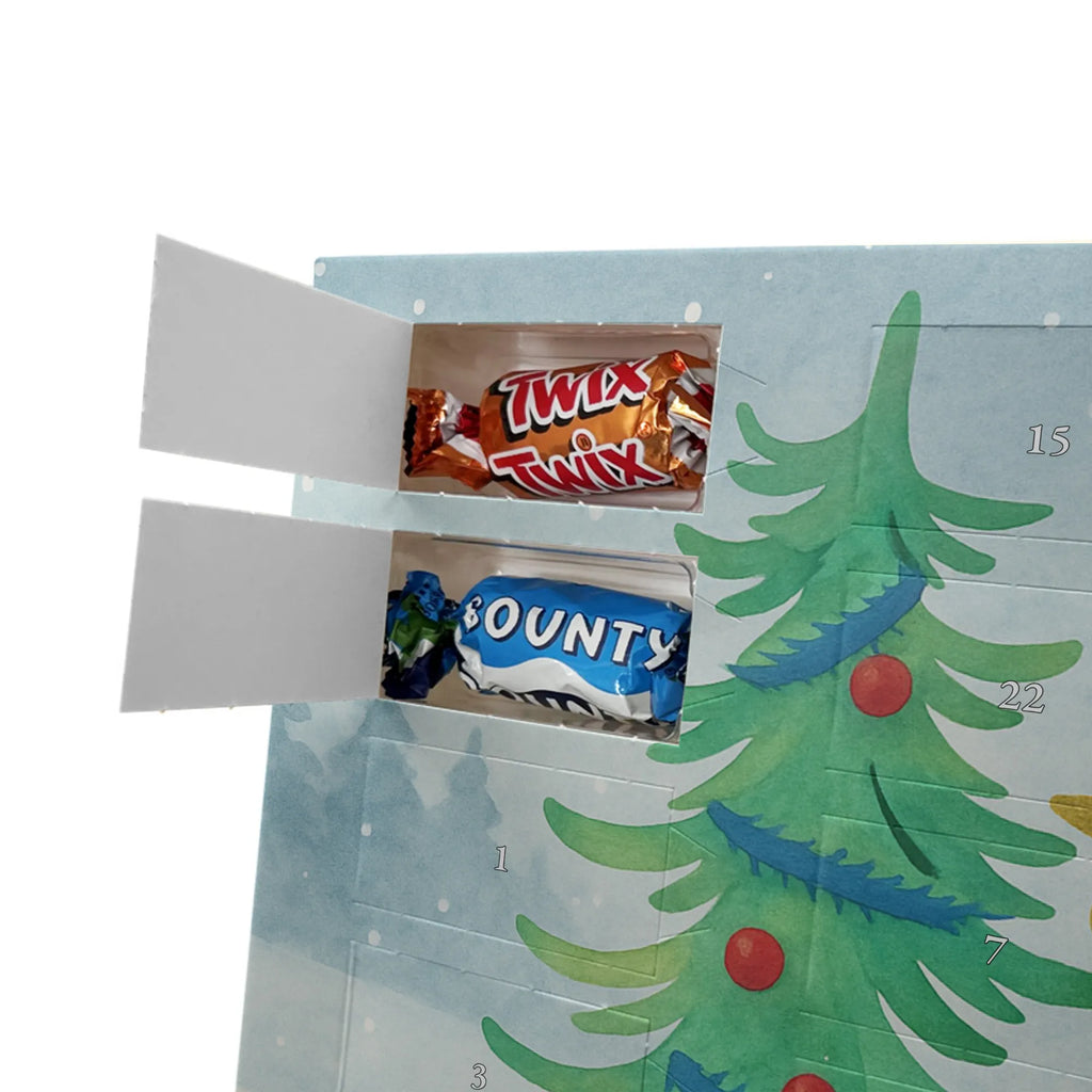 Chocolate advent calendar penguin Christmas tree Design Christmas time, snow