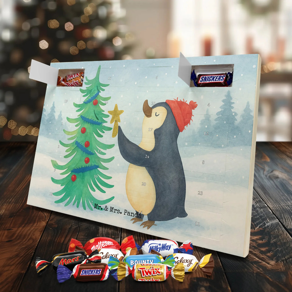 Chocolate advent calendar penguin Christmas tree Design Christmas time, snow