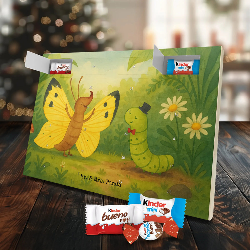 Chocolate advent calendar Caterpillar butterfly Design card, gift ideas, gifts, small animals, cute, cute animal motives, hand drawn, funny sayings, good mood, special gifts, animal lover, development, Caterpillar, butterfly, lemon butterfly, growing up, cocoon, hat, beauty
