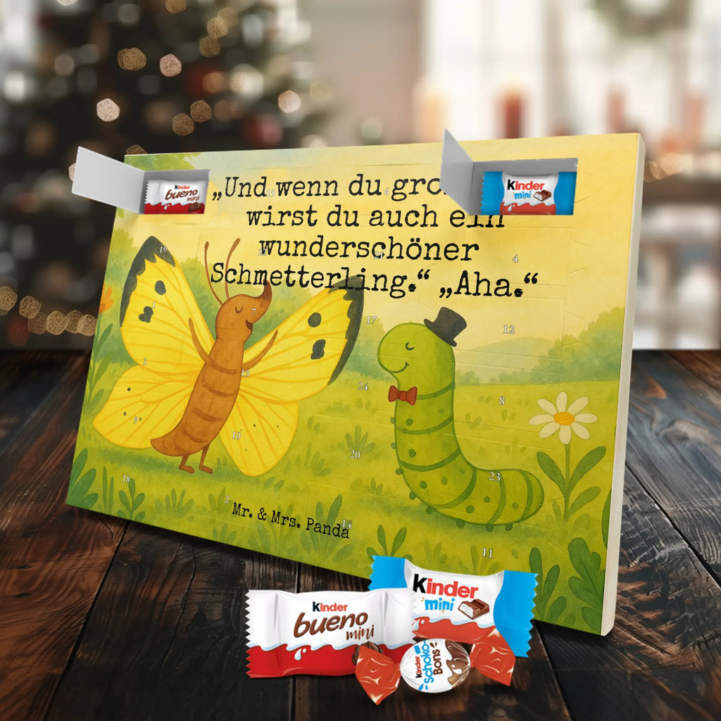 Chocolate advent calendar Caterpillar butterfly Design card, gift ideas, gifts, small animals, cute, cute animal motives, hand drawn, funny sayings, good mood, special gifts, animal lover, development, Caterpillar, butterfly, lemon butterfly, growing up, cocoon, hat, beauty