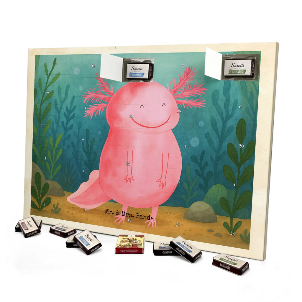Chocolate advent calendar axolotl Happy Design Axelotl, marine animals, Mexican walking fish, salamander, good mood, tail, amphibian