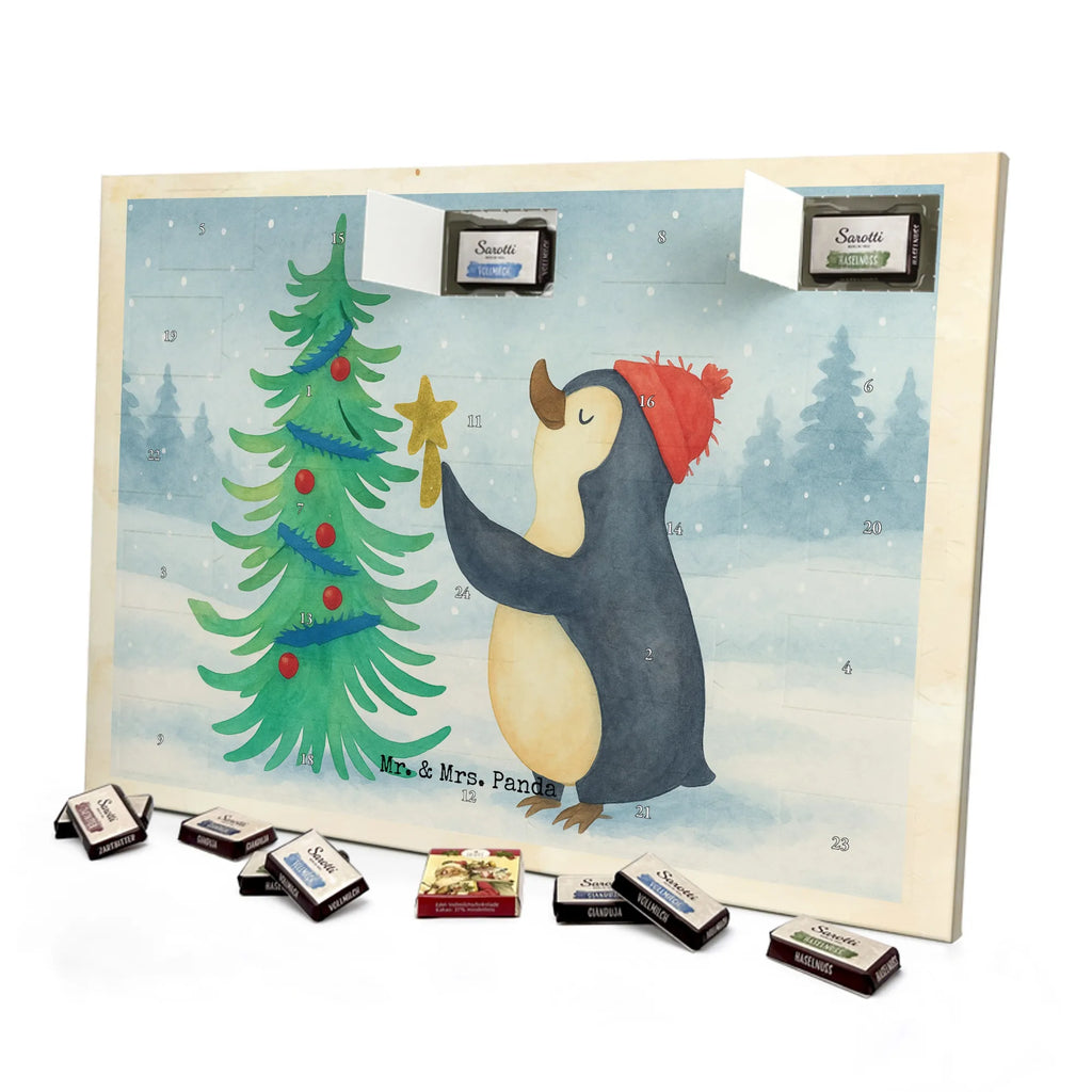 Chocolate advent calendar penguin Christmas tree Design Christmas time, snow