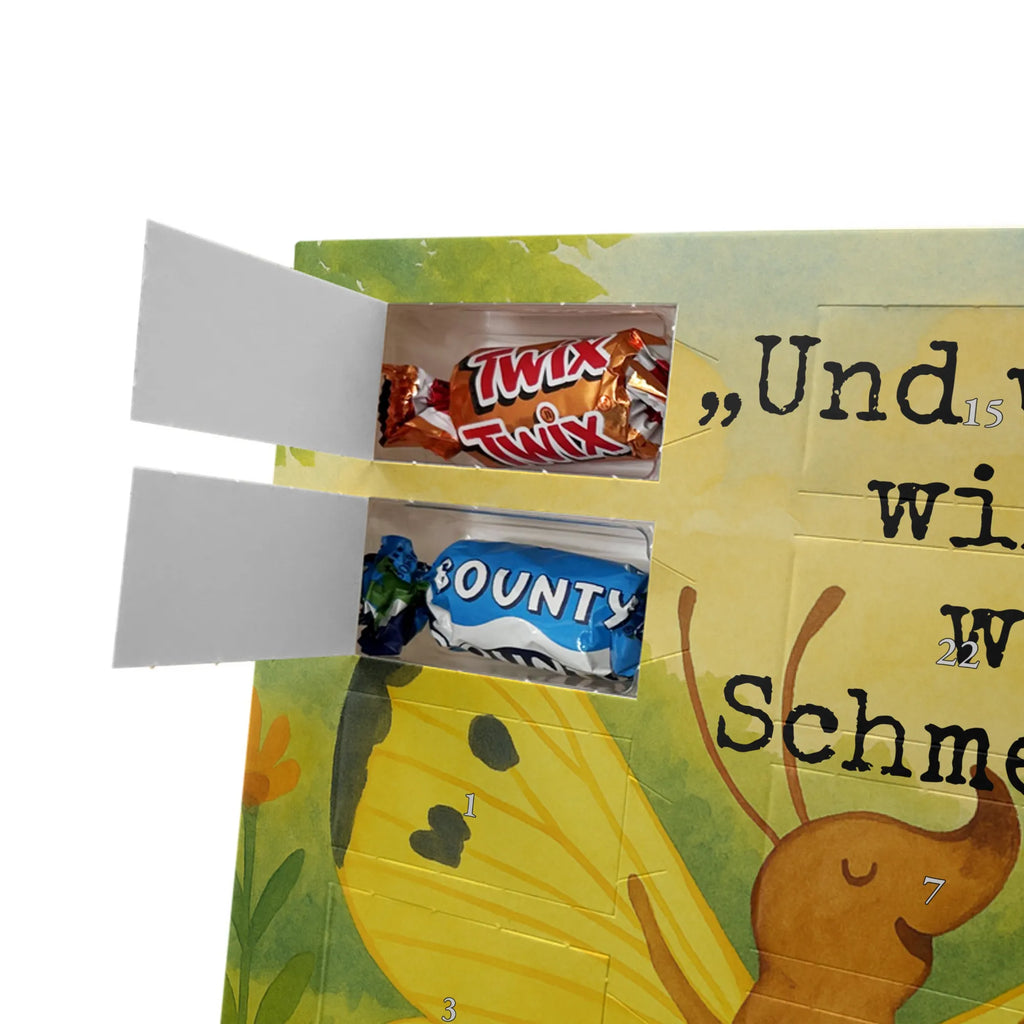 Chocolate advent calendar Caterpillar butterfly Design card, gift ideas, gifts, small animals, cute, cute animal motives, hand drawn, funny sayings, good mood, special gifts, animal lover, development, Caterpillar, butterfly, lemon butterfly, growing up, cocoon, hat, beauty