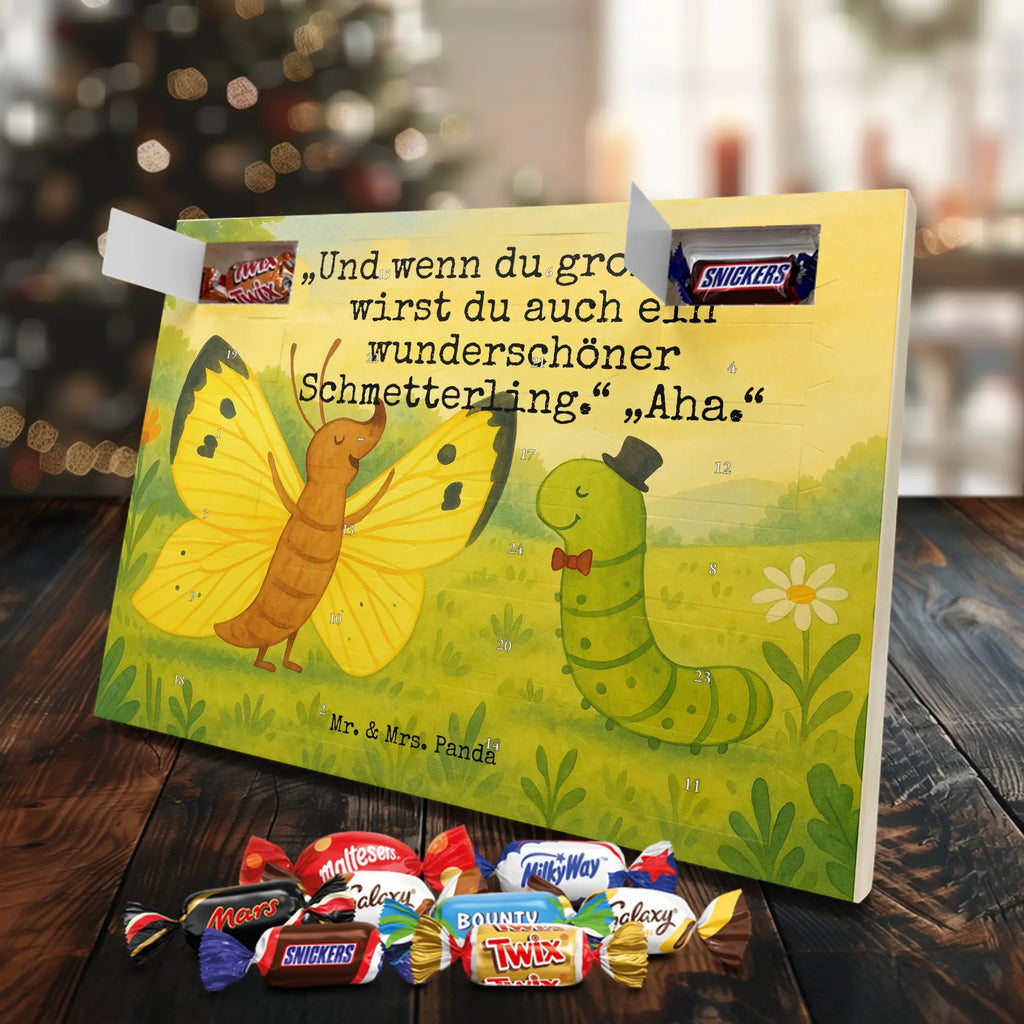 Chocolate advent calendar Caterpillar butterfly Design card, gift ideas, gifts, small animals, cute, cute animal motives, hand drawn, funny sayings, good mood, special gifts, animal lover, development, Caterpillar, butterfly, lemon butterfly, growing up, cocoon, hat, beauty