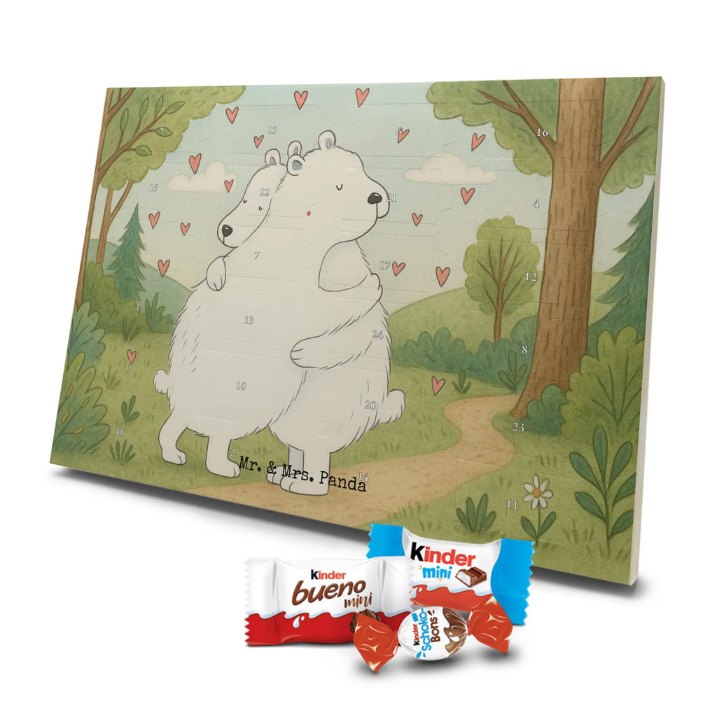 Chocolate advent calendar Icebear Embrace Design card, gift ideas, gifts, small animals, cute, cute animal motives, hand drawn, funny sayings, good mood, special gifts, animal lover