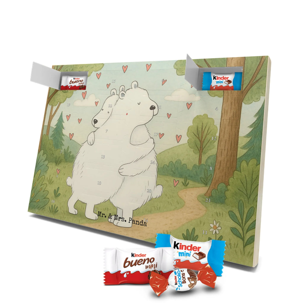 Chocolate advent calendar Icebear Embrace Design card, gift ideas, gifts, small animals, cute, cute animal motives, hand drawn, funny sayings, good mood, special gifts, animal lover