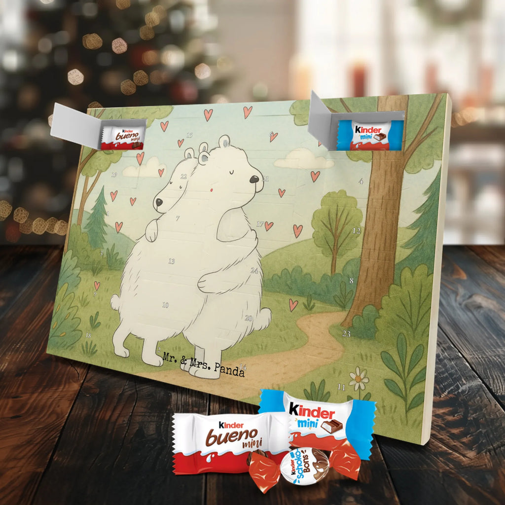 Chocolate advent calendar Icebear Embrace Design card, gift ideas, gifts, small animals, cute, cute animal motives, hand drawn, funny sayings, good mood, special gifts, animal lover