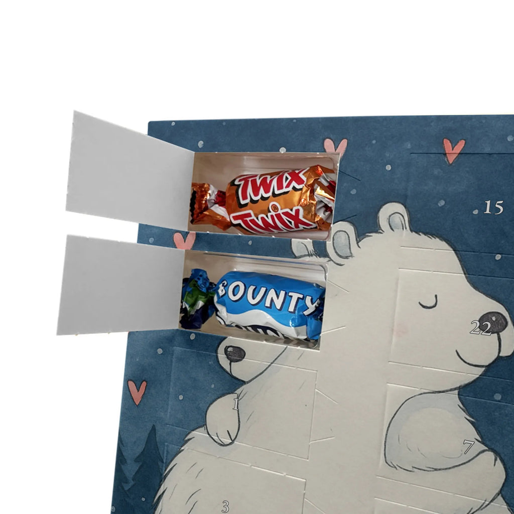 Chocolate advent calendar Icebear Embrace Design card, gift ideas, gifts, small animals, cute, cute animal motives, hand drawn, funny sayings, good mood, special gifts, animal lover