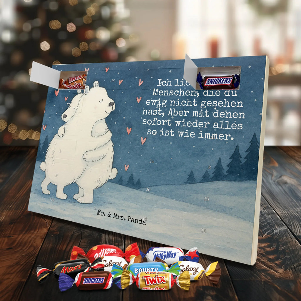 Chocolate advent calendar Icebear Embrace Design card, gift ideas, gifts, small animals, cute, cute animal motives, hand drawn, funny sayings, good mood, special gifts, animal lover