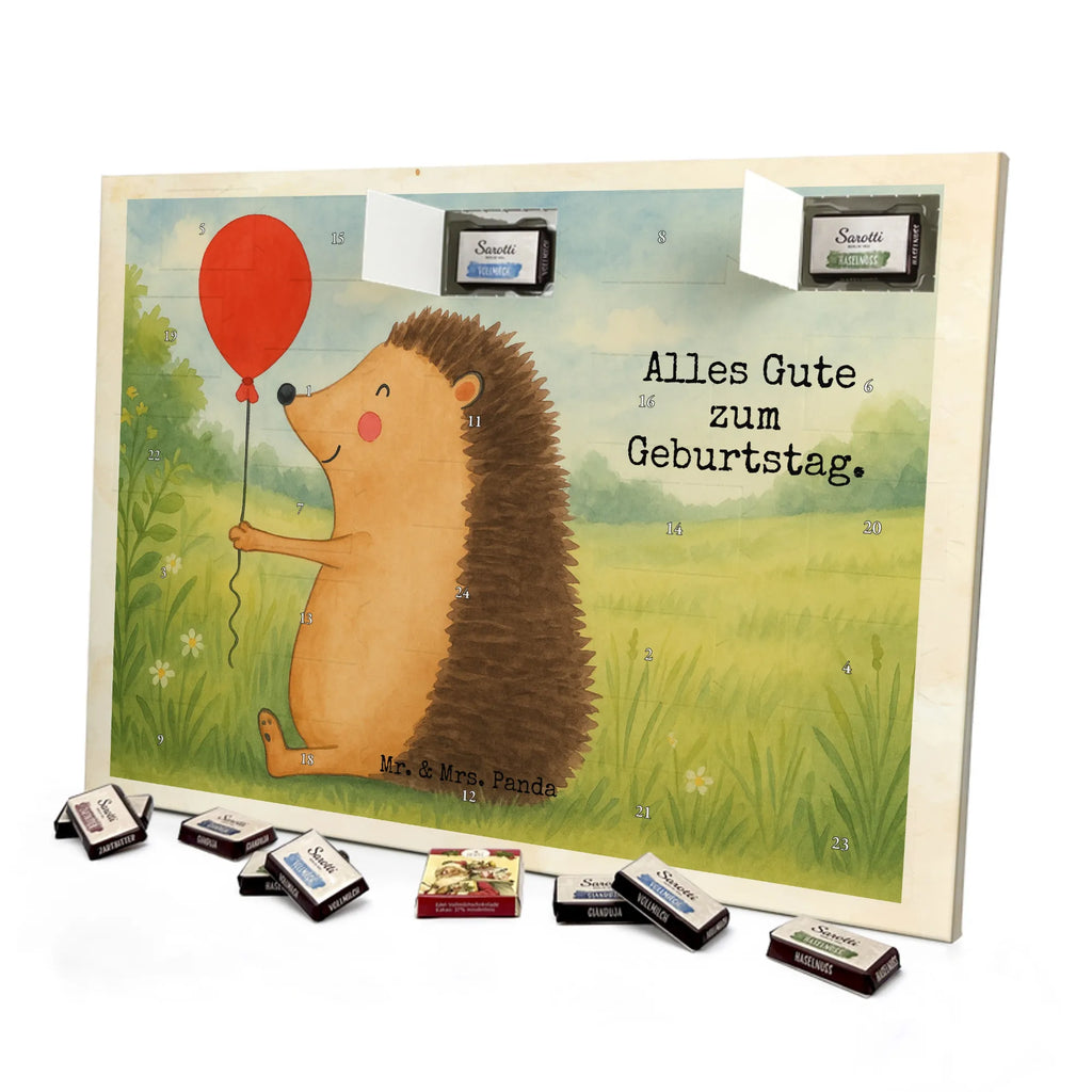 Chocolate advent calendar Hedgehog balloon Design card, gift ideas, gifts, small animals, cute, cute animal motives, hand drawn, funny sayings, good mood, special gifts, animal lover, Balloon, Birthday, Birthday Child