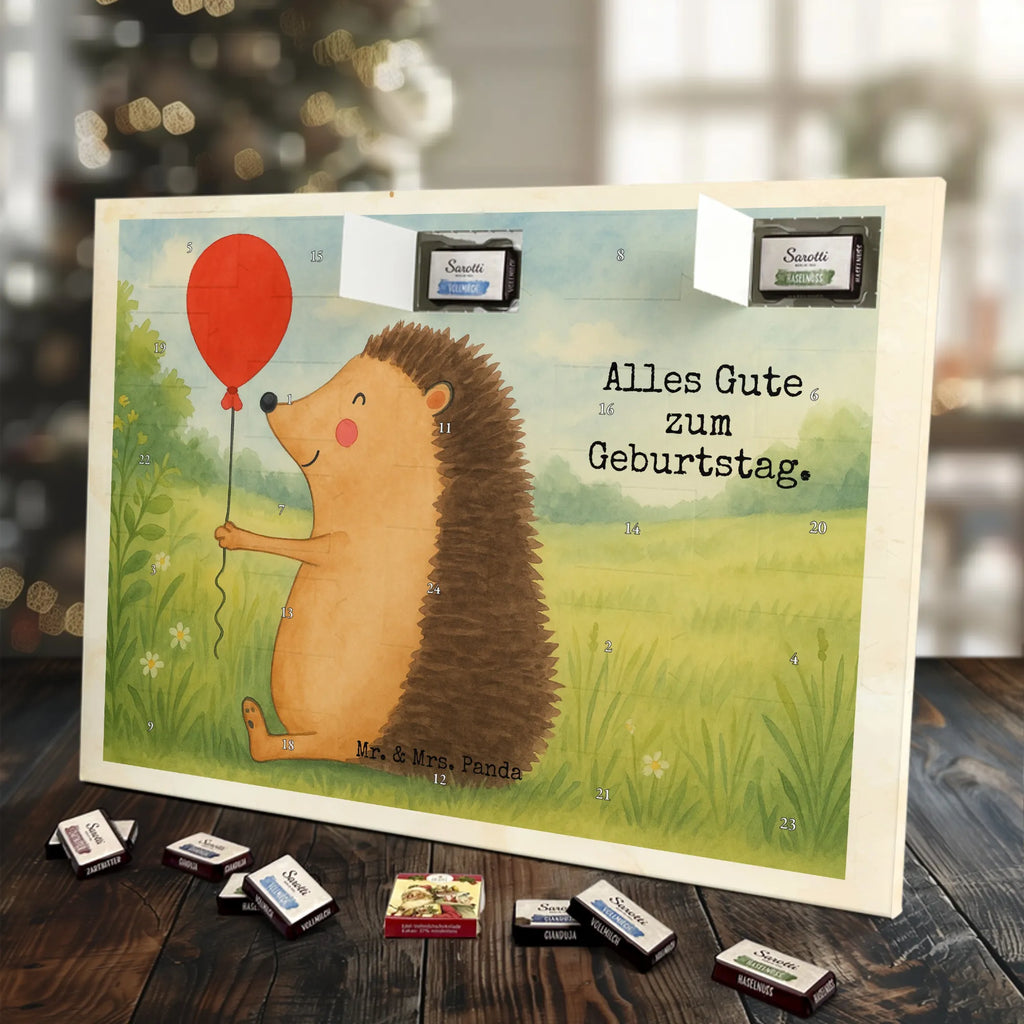 Chocolate advent calendar Hedgehog balloon Design card, gift ideas, gifts, small animals, cute, cute animal motives, hand drawn, funny sayings, good mood, special gifts, animal lover, Balloon, Birthday, Birthday Child