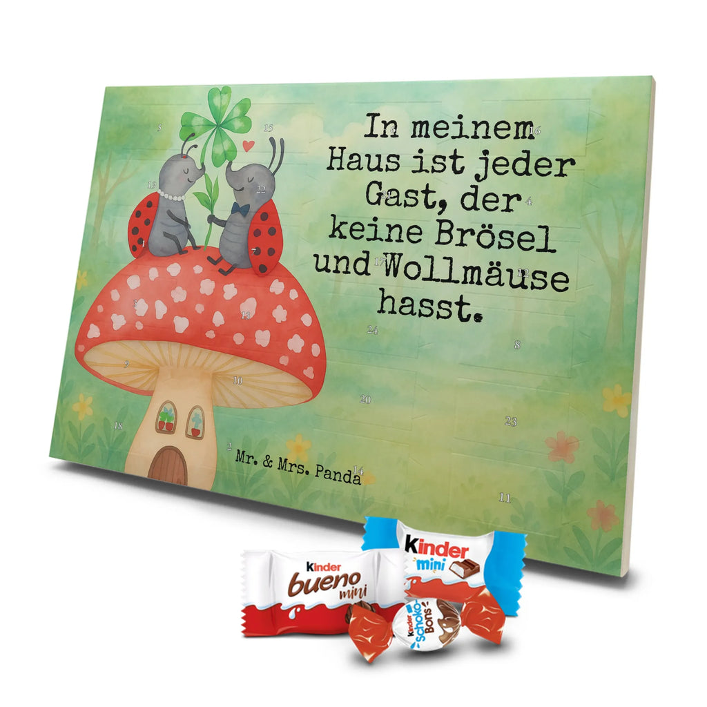 Chocolate advent calendar ladybug toadstool Design card, gift ideas, gifts, small animals, cute, cute animal motives, hand drawn, funny sayings, good mood, special gifts, animal lover, house of fleshy fungi, flat, toadstool, ladybird, at home