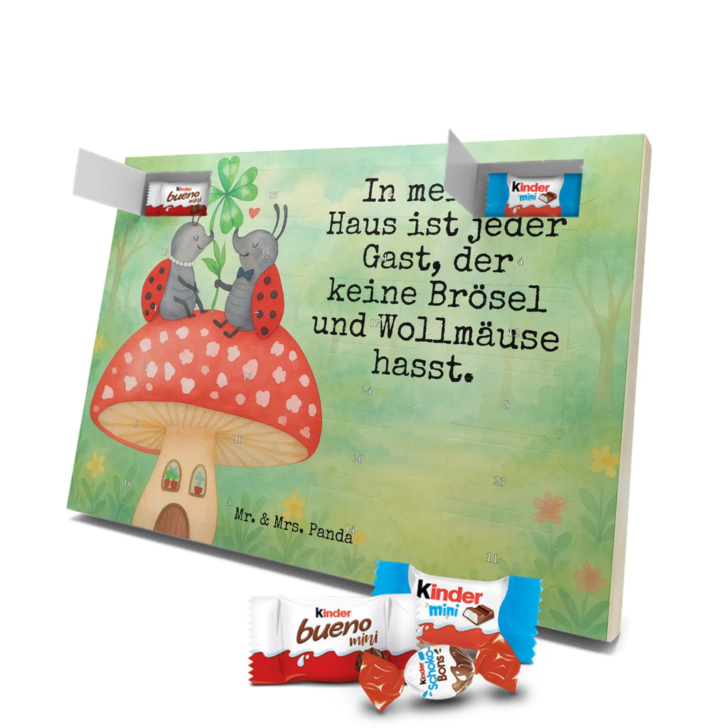 Chocolate advent calendar ladybug toadstool Design card, gift ideas, gifts, small animals, cute, cute animal motives, hand drawn, funny sayings, good mood, special gifts, animal lover, house of fleshy fungi, flat, toadstool, ladybird, at home