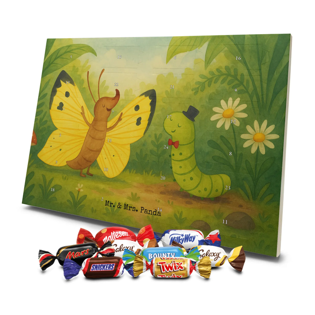 Chocolate advent calendar Caterpillar butterfly Design card, gift ideas, gifts, small animals, cute, cute animal motives, hand drawn, funny sayings, good mood, special gifts, animal lover, development, Caterpillar, butterfly, lemon butterfly, growing up, cocoon, hat, beauty