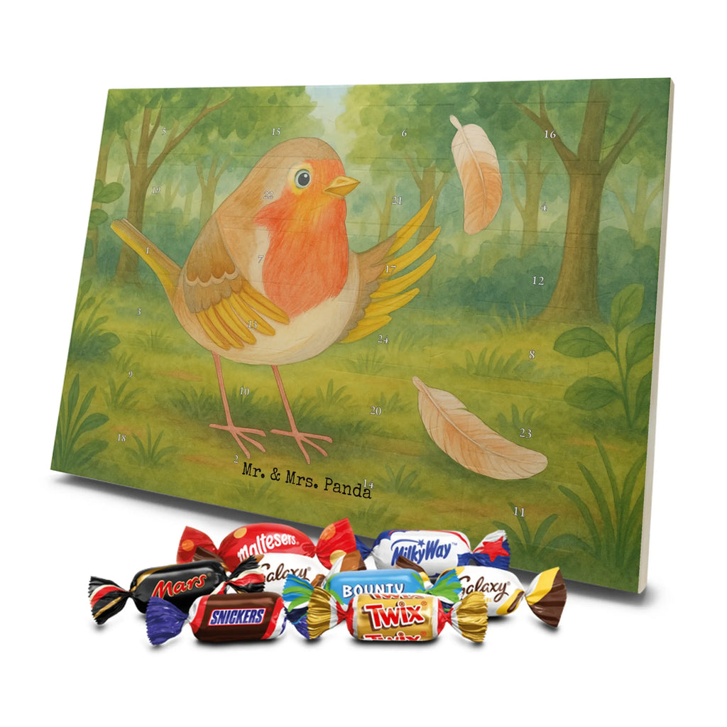 Chocolate advent calendar robin feathers Design card, gift ideas, gifts, small animals, cute, cute animal motives, hand drawn, funny sayings, good mood, special gifts, animal lover, bird, slogan courage, flying, motivation pictures, robin, motivation slogans, slogan motivation