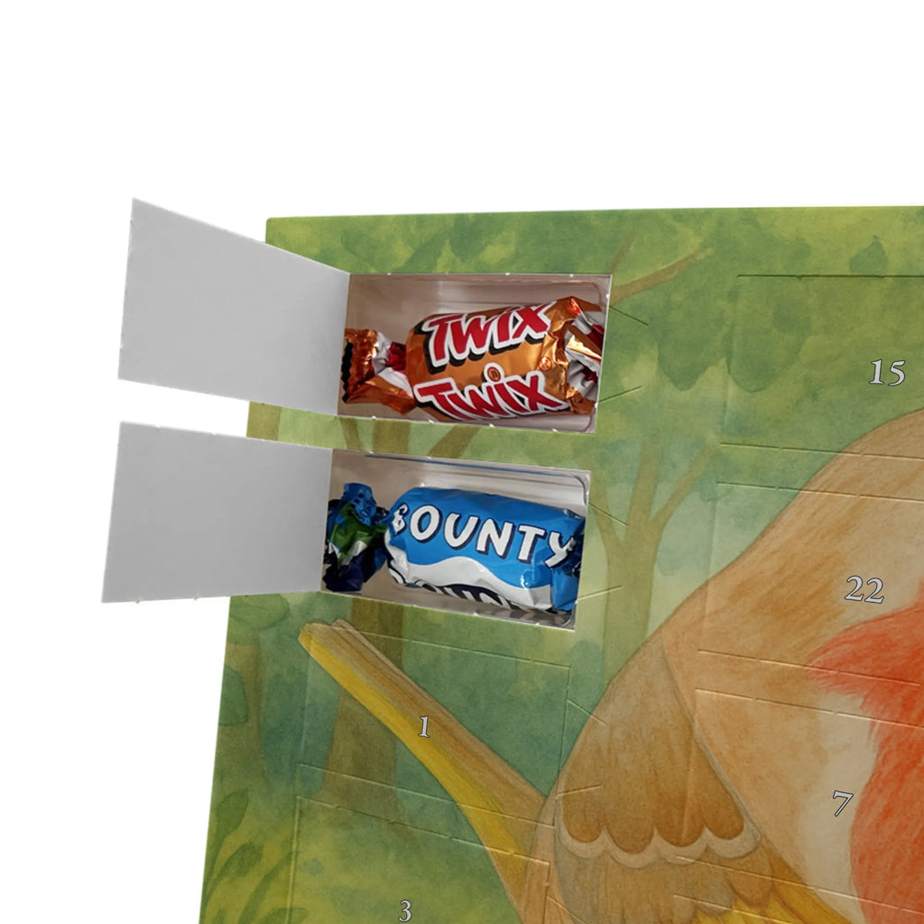 Chocolate advent calendar robin feathers Design card, gift ideas, gifts, small animals, cute, cute animal motives, hand drawn, funny sayings, good mood, special gifts, animal lover, bird, slogan courage, flying, motivation pictures, robin, motivation slogans, slogan motivation