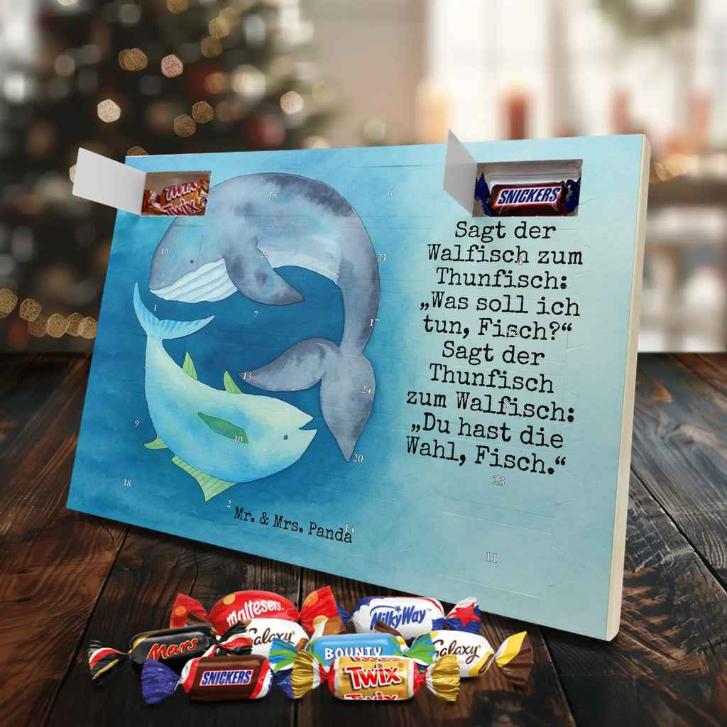 Chocolate advent calendar whale tuna Design card, gift ideas, gifts, small animals, cute, cute animal motives, hand drawn, funny sayings, good mood, special gifts, animal lover, tuna, word joke funny, choice, joke, saying funny, flat joke, whale, flat joke gift, saying of the day