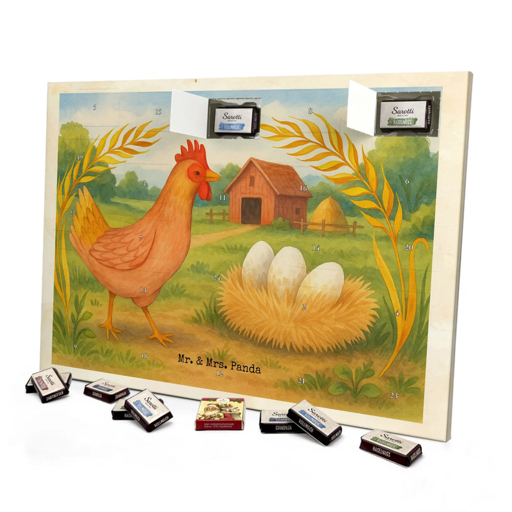 Chocolate advent calendar Chicken Proud Design farm, farm animals, animals, birth, pregnancy, cock, hen, yard, saying, magic, eggs, country life, chicken