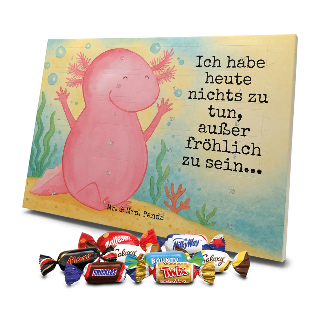 Chocolate advent calendar axolotl Hooray Design Axelotl, marine animals, Mexican walking fish, salamander, fun, joy, cheerful, satisfaction, tail, amphibian