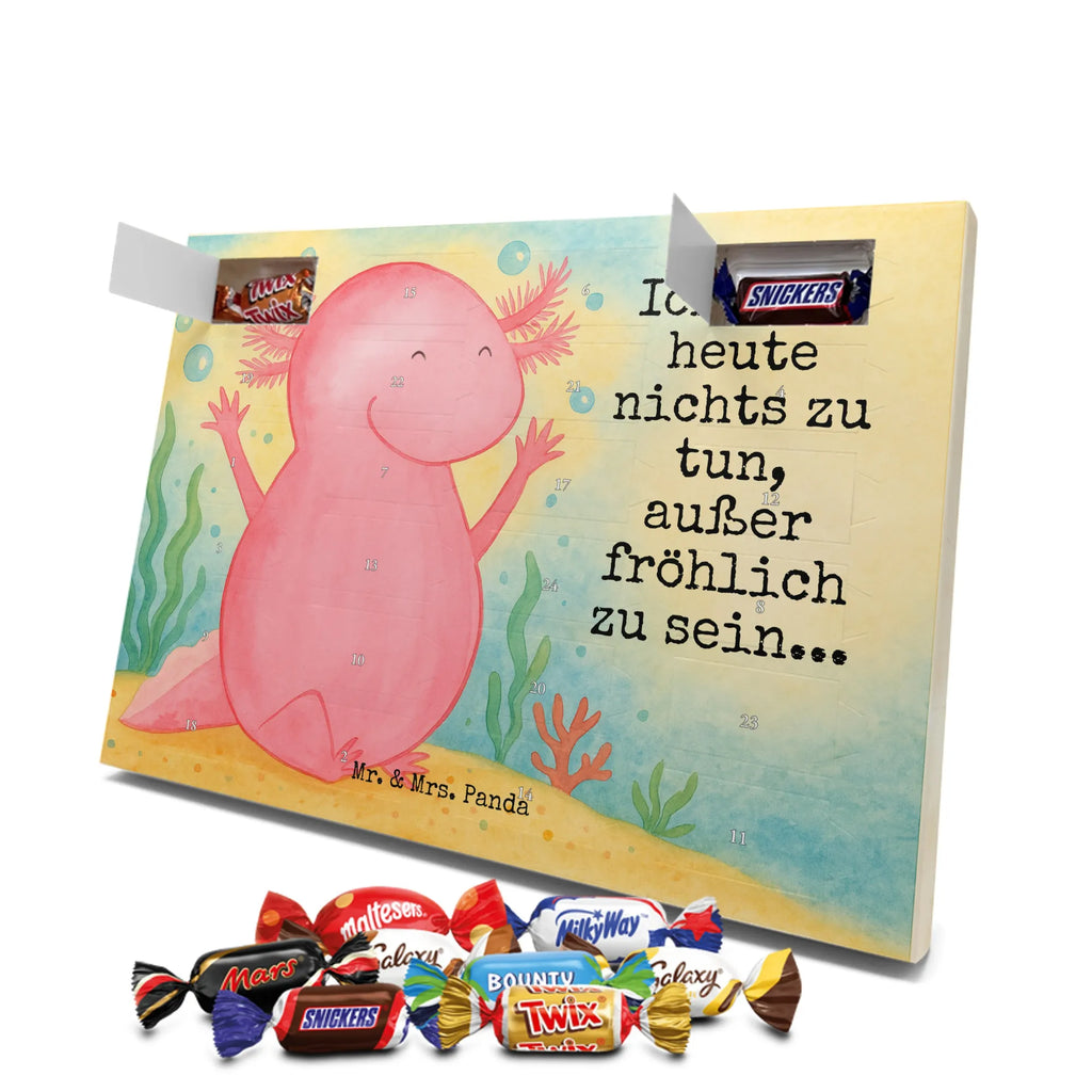 Chocolate advent calendar axolotl Hooray Design Axelotl, marine animals, Mexican walking fish, salamander, fun, joy, cheerful, satisfaction, tail, amphibian
