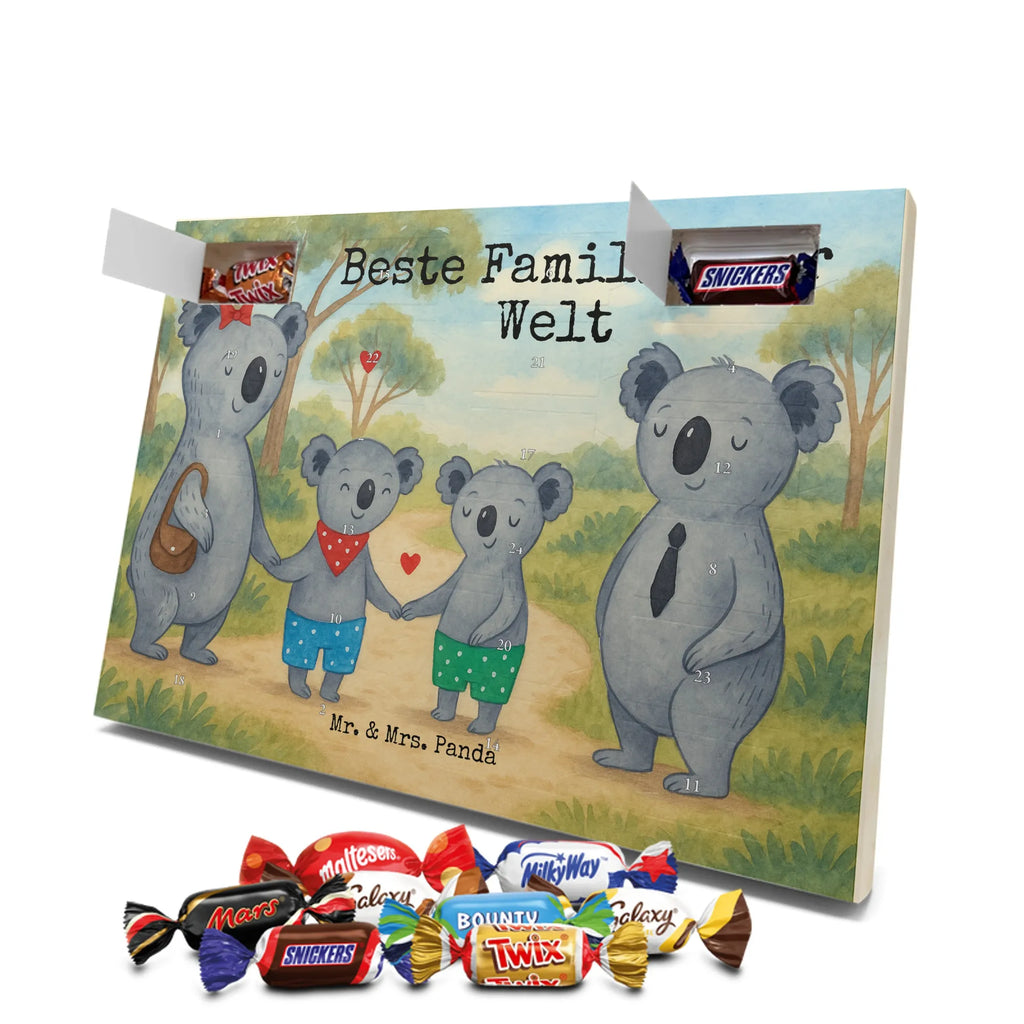 Chocolate advent calendar Koala family with two kids Design Father's Day, Mother's Day, favourite family, family time, koala family, best family, koala bear, family life